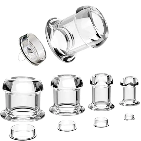 4Pcs Hollow Anal Plug Anus Butt Plug Sex Toys Transparent