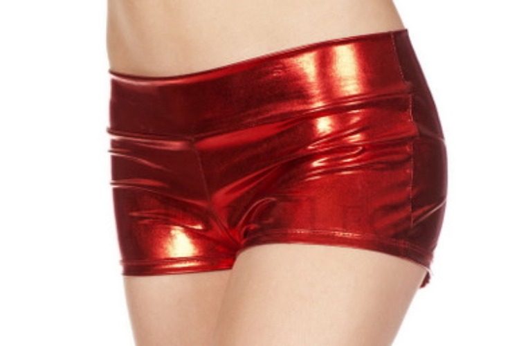 Plus Size Red Metallic Booty Babe Shorts