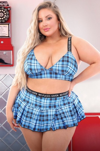 Plus Size No Effs Given Box Pleat Skirt