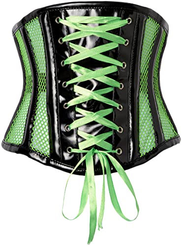 Daisy corsets womens Top Drawer Neon Green Patent & Fishnet Underbust Corset - 5X Plus Black/Neon Green