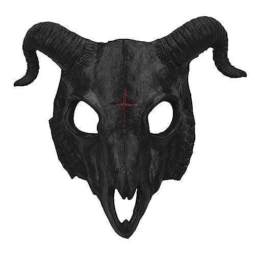 RONGXG Goat Mask Halloween Sheep Skull Mask Carnival Party PU Animal Mask Horn Head Masks Fancy Dress Cosplay Prop Facemask Halloween Cosplay Festival Party Mask
