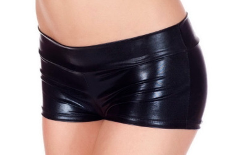 Plus Size Black Metallic Booty Babe Shorts