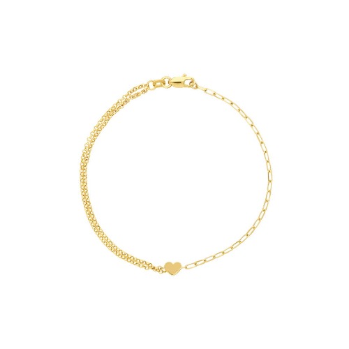 Floating Heart Bracelet - 14K Yellow Gold
