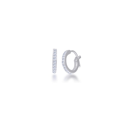 Diamond Earring Huggies - 14K White Gold