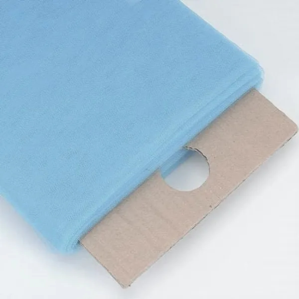 Light Blue Polyester Tulle Fabric Bolt
