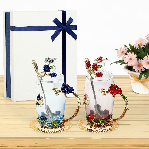 Fancy Glass Tea Cups, Flower Teacup