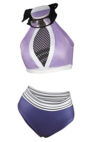 Alleyon Anime Swimsuit Womens Two Piece Bathing Suit Cosplay Bikini Set Swimwear - Small - Purplewhite