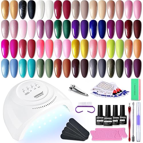 JODSONE Gel Nail Polish Starter Set Ribbon Glitter Gel Nail Summer Light Gel Nail Polish Winter Dark Nail Polish Glossy 36-Piece Multi-color Gel Nail Polish Set - 32KIT 1G 10-A