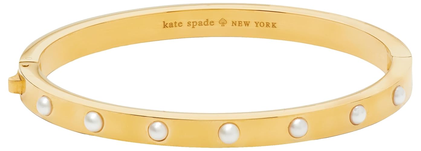 kate spade new york Set in Stone Hinged Bangle - White Gold