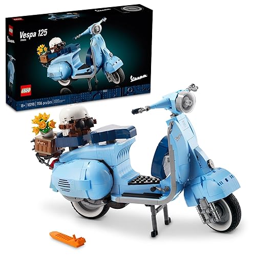 LEGO Icons Vespa 125 Scooter Model Building Kit, Vintage Italian Iconic Model Moped, Build and Display Set for Adults, Makes a Great Gift Idea or Home Décor Piece, Relaxing Creative Hobby, 10298 - Standard Packaging