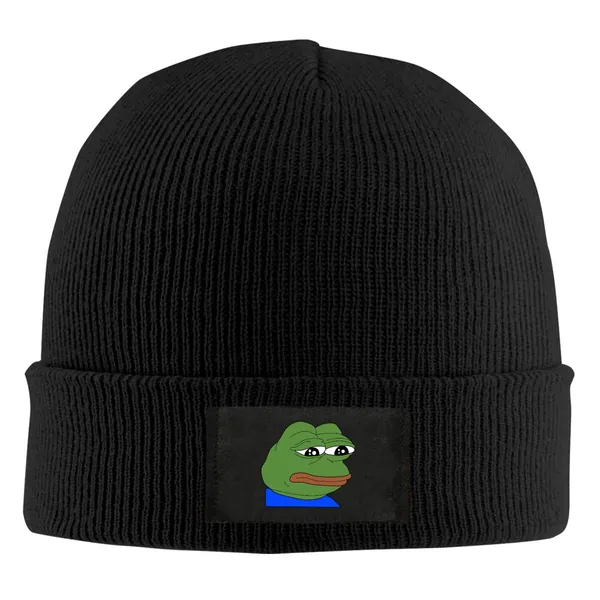 Pepe The Frog Logo Beanie for Men Women Soft Winter Warm Knit Hat Skull Cap