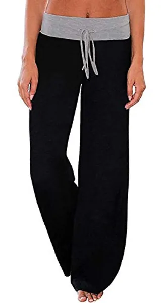 Elsofer Women's Pajama Lounge Pants Floral Print Comfy Casual Stretch Palazzo Drawstring Pj Bottoms Pants Wide Leg