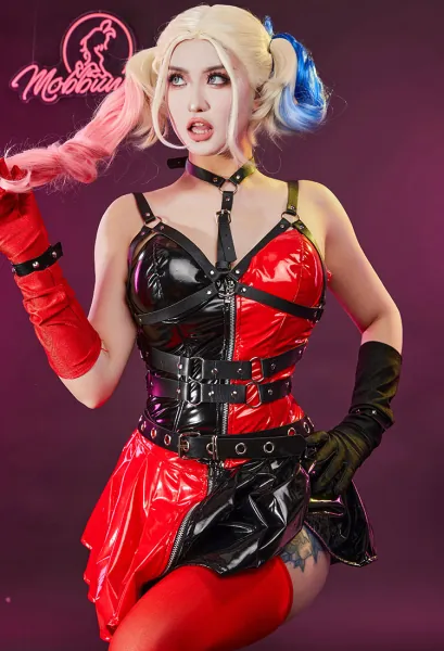 Sexy Clown Costume Camisole and Skirt with Thigh Socks and Gloves