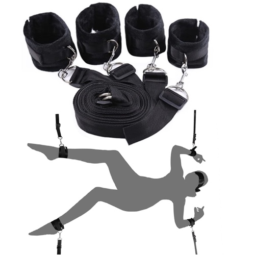 2022 Plush Handcuffs, Couples Flirting Training, Sent to People Within 3-6 Days, Fun Sex Toys, Bondage Suit, Sex Supplies Role-Playing Binding (06-Black)