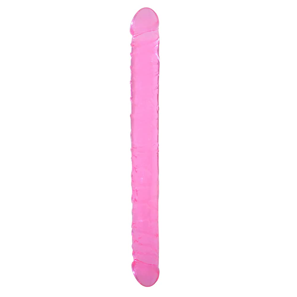 MATATA Dildo Adult Toy for Lesbian, Double Sided Dildo for Women Waterproof Flexible Double Dong for Vaginal G-spot and Anal Play - Pink