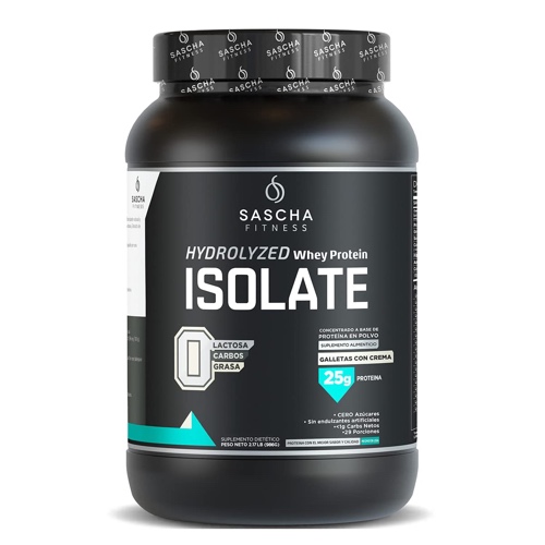 SASCHA FITNESS Hydrolyzed Whey Protein Isolate,100% Grass-Fed (2 Pounds, Cookies & Cream ) - Cookies & Cream