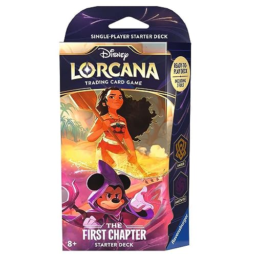 Ravensburger Disney Lorcana TCG Trading Cards Game for Adults and Kids Age 8 Years Up - Starter Set Amber & Amethyst - Deck Building