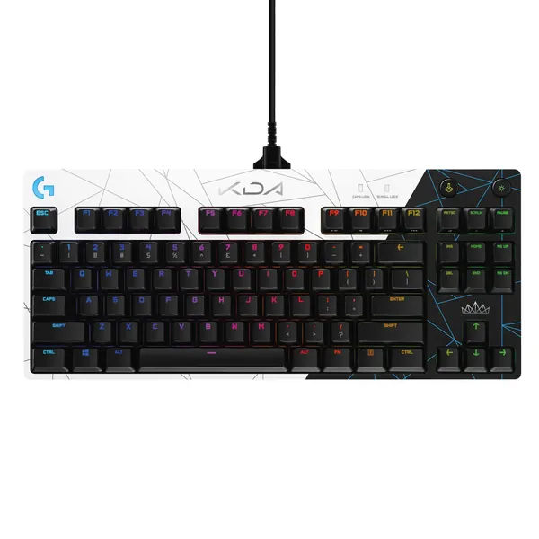 Logitech G PRO K/DA Mechanical Gaming Keyboard, Ultra-Portable Tenkeyless Design, Detachable Micro USB Cable, 16.8 Million Color LIGHTSYNC RGB backlit keys - Official League of Legends KDA Gaming Gear - G Pro Keyboard K/DA Edition Keyboard Only