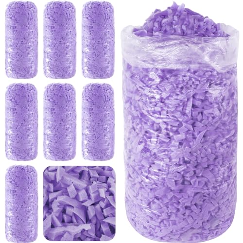 40lbs Bean Bag Filler Bulk, Memory Foam Filling, Shredded Soft Foam Filler Stuffing for Bean Bag Refill Pillow Dog Bed Chairs Couch Cushion Stuffed Animals Arts Crafts (Purple) - 40 Pound - Purple