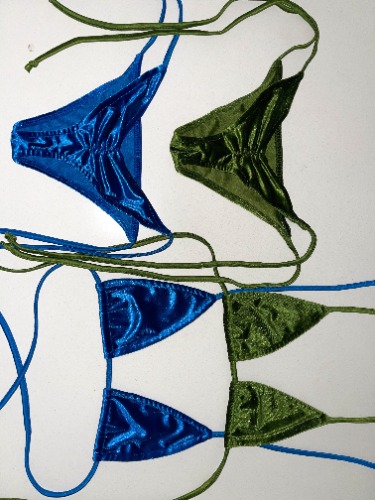 Velvet bikinis earth tones | Earth green - small/medium