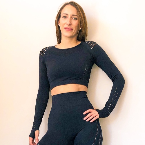 Mesh Performance Crop Top - Black / S