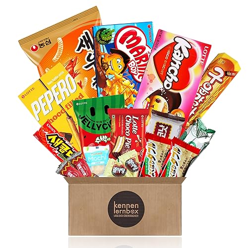 Korea Box | Kennenlernbox mit 14 beliebten Süßigkeiten aus Korea | Geschenkidee für besondere Anlässe wie Geburtstage wie Geburtstage