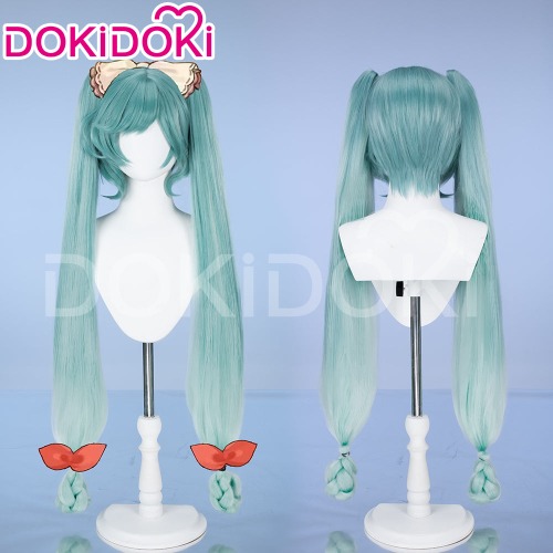 DokiDoki Game 2024 Snow Wig Long Straight Green Hair | Wig Only-Order Processing Time Refer to Description Page
