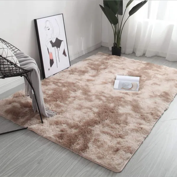 Plush Fluffy Area Rugs for Living Room Ultra Soft Shaggy Bedside Carpet for Bedroom, Cute Non-Skid Indoor Faux Fur Rugs for Kids Room Nursery Mats (Khaki White, 2' x 3')