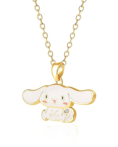Hello Kitty Sanrio Womens Cinnamoroll Necklace 18", Flash-Plated Cinnamoroll Enamel 3D Pendant Necklace Official License
