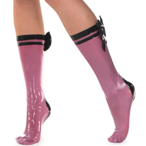 MCWJ Socken mit Schleifenbesatz hinten Kniestrümpfe aus Gummi - As Shown L