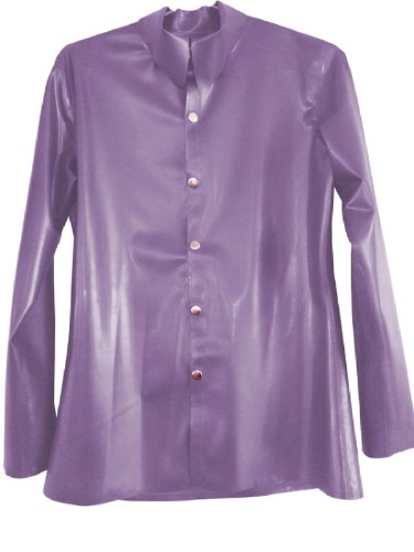 Latex Lila Top Frauen Sexy Lange Ärmel Mit Knopf Mantel Größe XXS-XXL - Lila L