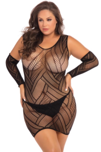 Throw Down 3 Pc Mini Dress Set - Plus Size - Black
