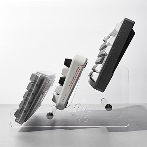 Sumgsn Keyboard Display Stand Storage Stand Display Mechanical Keyboard Holder Transparent Acrylic Stand for Three Keyboard - White