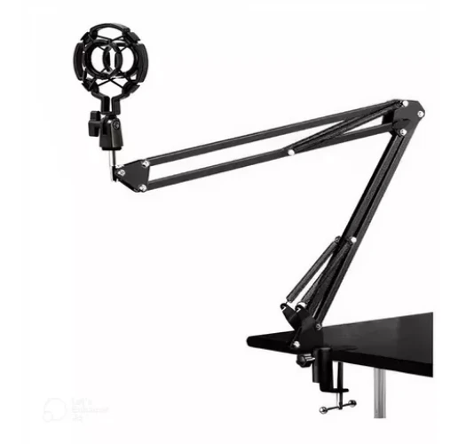 Suporte Pedestal Braço Articulado P/microfone + Aranha Shock