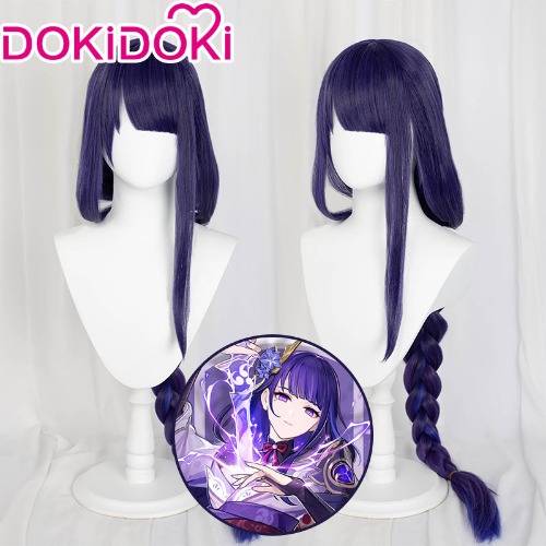 【Ready For Ship】【Normal Ver】DokiDoki Game Genshin Impact  Shogun Cosplay Wig Raiden shogun baal Long Purple | Baal
