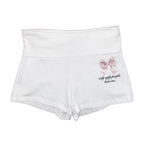 Ugly People Hate Me Shorts | S / White