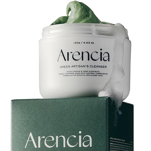 Arencia Korean Rice Mochi Face Cleanser - Face Mask, Foaming Cleanser, Gentle Scrub All in One - Deep Cleansing, Moisturizing, Pore Minimizing, Removing Blackhead- with Rice Water & Green Tea, Mugwort - 4.2 Ounce (Pack of 1) - Green