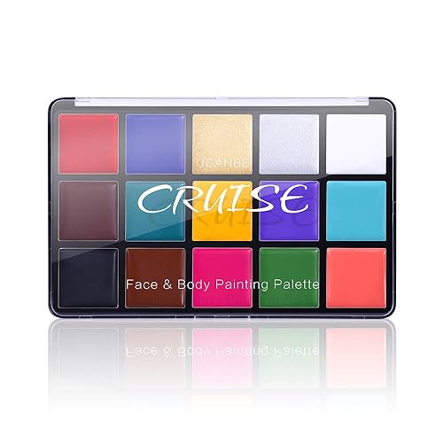 UCANBE Face Body Paint Oil, Professional 15 Colors FX Makeup Palette- Non Toxic Hypoallergenic Safe Facepaint for Halloween, Cosplay Costumes, Parties and Festivals - Classic