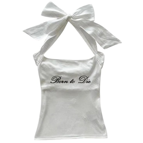 Born To Die Y2K Crop Top | S / White