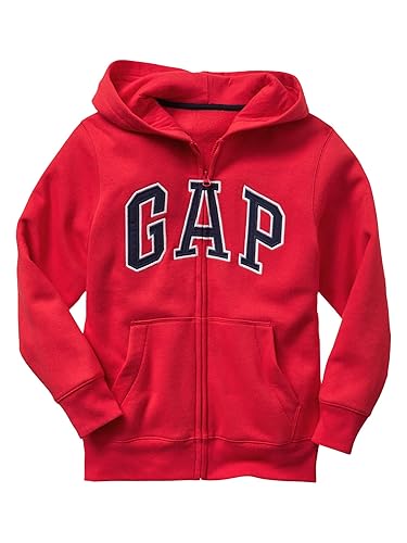 GAP Boys' Logo Hoodie Hooded Full Zip Sweatshirt - Small - Pure Red