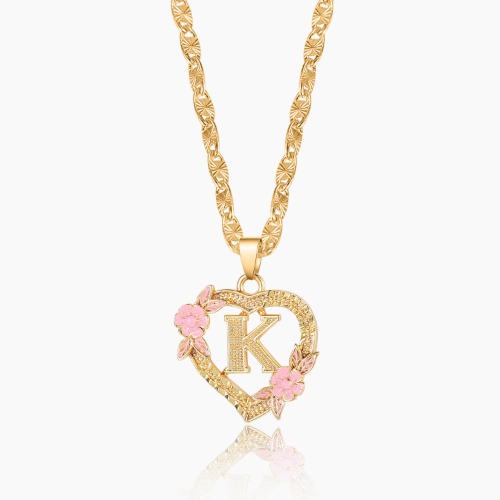 Flower Initial Necklace w/ Clip Chain | 18K Gold Plated / G
