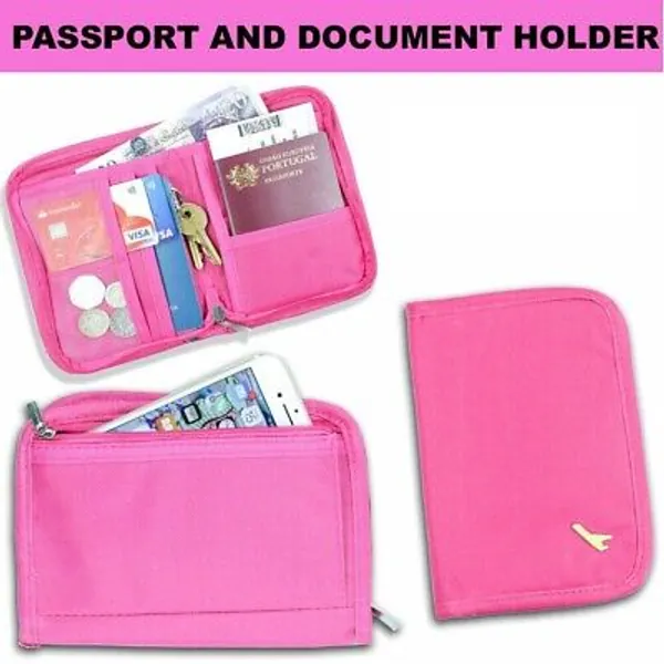 European & UK Passport Document Holder Protector Wallet Canvas Cover Case Pink  | eBay