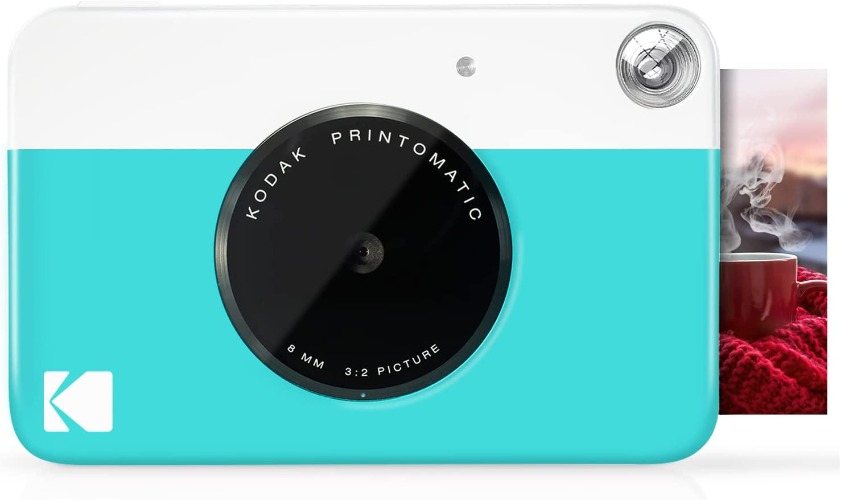 KODAK Printomatic Digital Instant Print Camera - Full Color Prints On ZINK 2x3" Sticky-Backed Photo Paper (Blue) Print Memories Instantly - Blue Camera