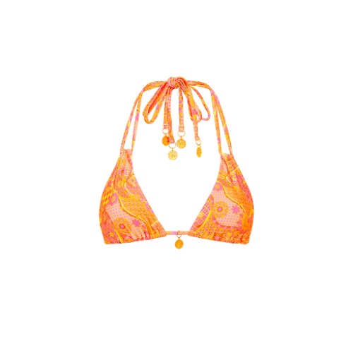 Halter Bralette Bikini Top - Citrus Sunrise | Medium