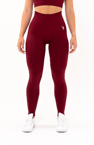 Tempo Seamless Scrunch Leggings - Burgundy Red - S