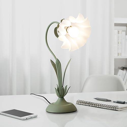 minifair Les Filles Lampe De Chevet,Dimmable Lampe De Bureau Col De Cygne Avec Muguet Acrylique Abat Jour,Lampe De Lecture Pour Chevet D'éTude De Chambre à Coucher Dortoir,Lampe Bureau Enfant Vert - Vert