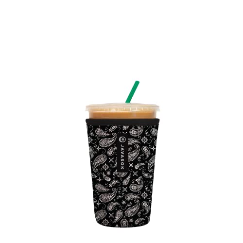Sok It Java Sok Iced Coffee & Cold Soda Insulated Neoprene Cup Sleeve (Black Bandana, Medium: 22-28oz) - Black Bandana - Medium: 22 - 28oz