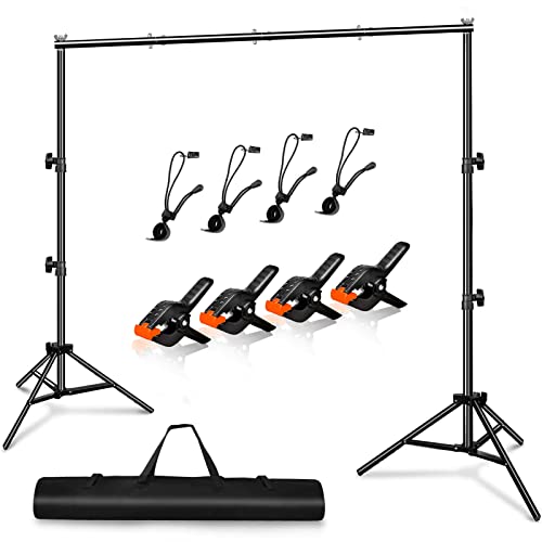 Heysliy Backdrop Stand Kit, 3m x 2m(9.8ft by 6.5ft) Photography Background Stand,Adjustable Height and Width Backdrop Stand Frame for Decoration,Photo,Party