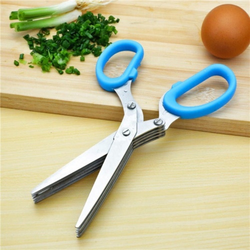 Multi Layers Stainless Steel Vegetable Scissor - Blue
