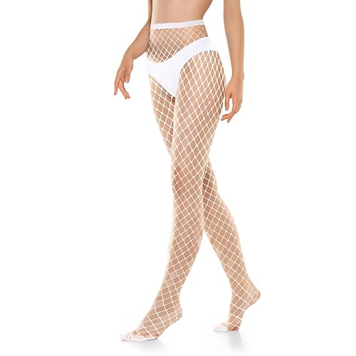 Women's Pantyhose Fishnet Stockings,High Stockings Fishnet Cross Mesh Stockings White Fishnet Tights High Waist Pantyhose for Women Women's Tights Fishnet Stockings High Waist Tights Fishnet Stockings - One Size - White Medium Mesh